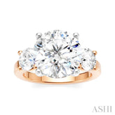 1 Ctw Tri-Mount Past, Present and Future Round Cut Diamond Semi Mount Engagement Ring in 14K Rose and White Gold